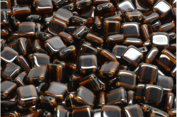 2 Holes Pressed Tile Beads 6x6mm - Image 1