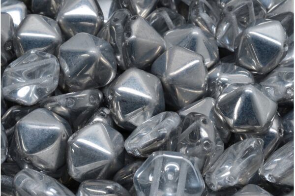 2 Holes Hexagon Pyramid Beads 12x12mm - Image 1