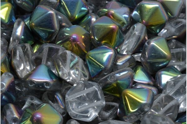 2 Holes Hexagon Pyramid Beads 12x12mm - Image 1
