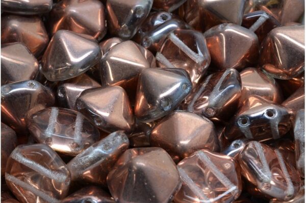 2 Holes Hexagon Pyramid Beads 12x12mm - Image 1