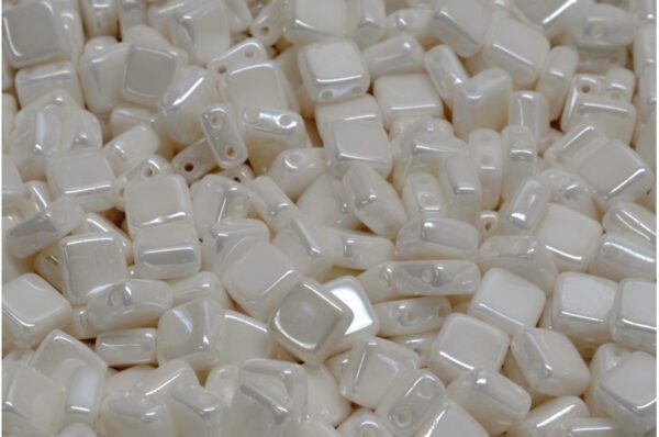 2 Holes Pressed Tile Beads 6x6mm - Image 1