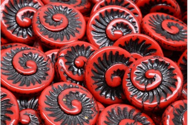 Fossil Shell Beads 18x18mm - Imagen 1