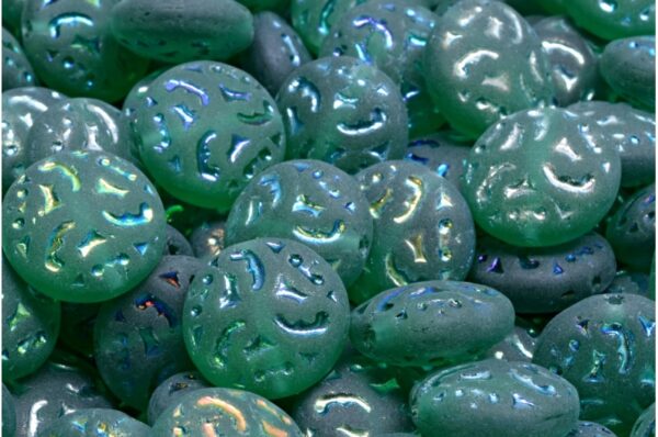 Lentil Beads with Ornaments 14mm - Imagen 1
