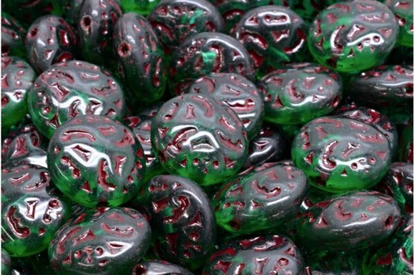Lentil Beads with Ornaments 14mm - Imagen 1