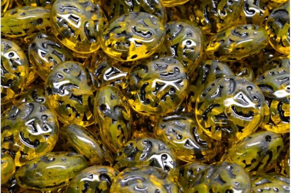 Lentil Beads with Ornaments 14mm - Image 1
