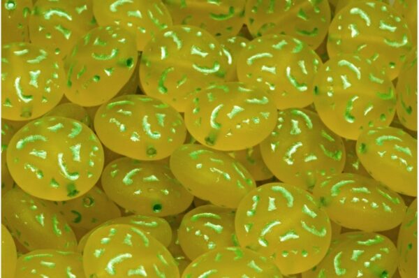Lentil Beads with Ornaments 14mm - Image 1