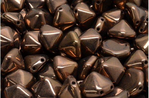 2 Holes Hexagon Pyramid Beads 12x12mm - Image 1