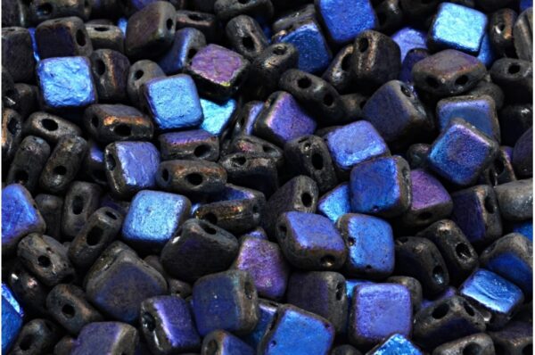 Flat Silky Beads - 2 Holes 6x6mm - Imagen 1