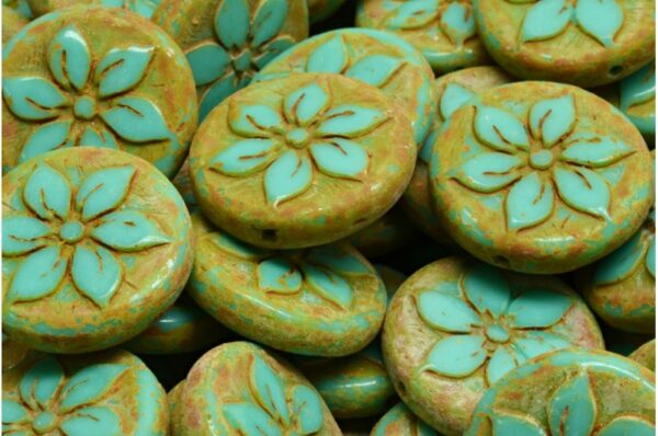 Flower Coin Beads 18x18mm - Image 1