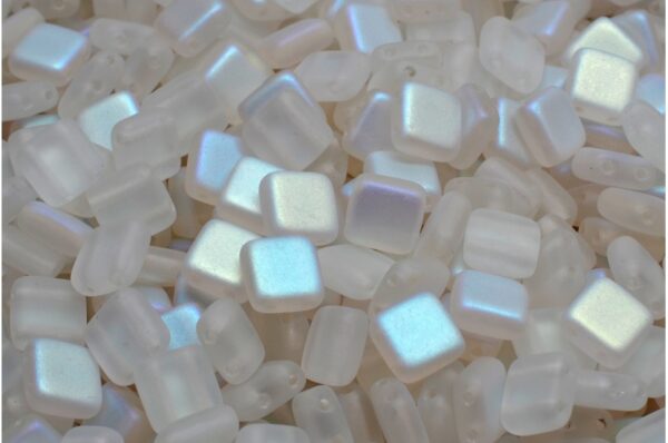 2 Holes Pressed Tile Beads 6x6mm - Image 1