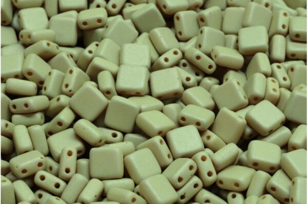 2 Holes Pressed Tile Beads 6x6mm - Image 1