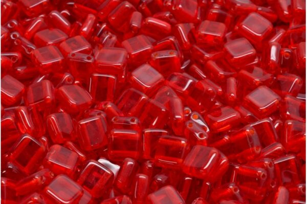 2 Holes Pressed Tile Beads 6x6mm - Imagen 1