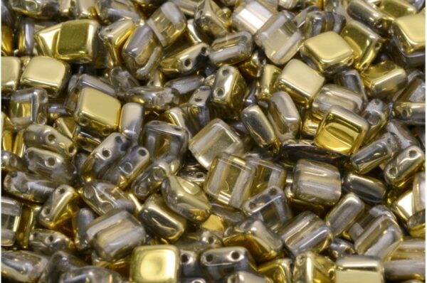 2 Holes Pressed Tile Beads 6x6mm - Image 1