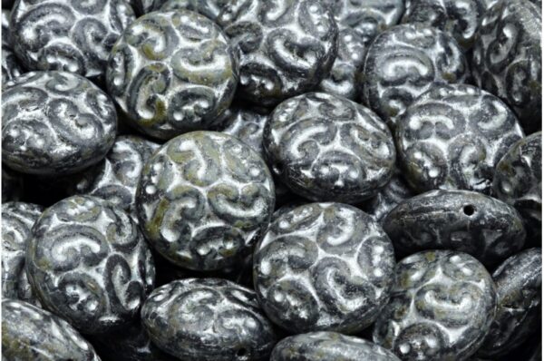 Lentil Beads with Ornaments 14mm - Imagen 1