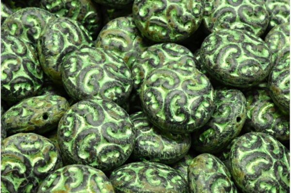Lentil Beads with Ornaments 14mm - Imagen 1