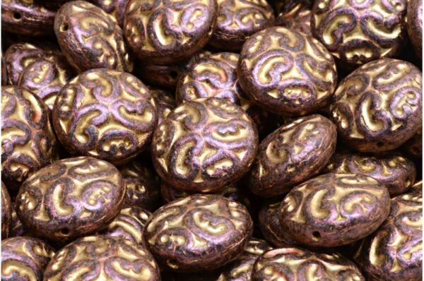 Lentil Beads with Ornaments 14mm - Image 1