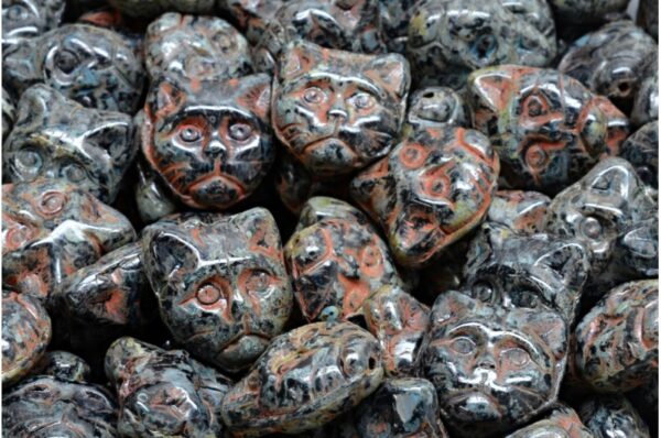 Cat Head Beads  13mm - Image 1