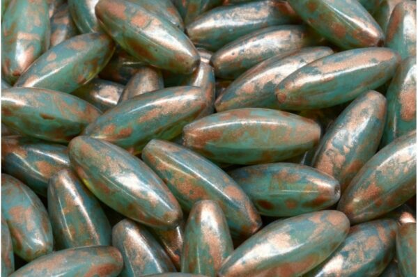Peeled Olive beads 19x7mm - Image 1