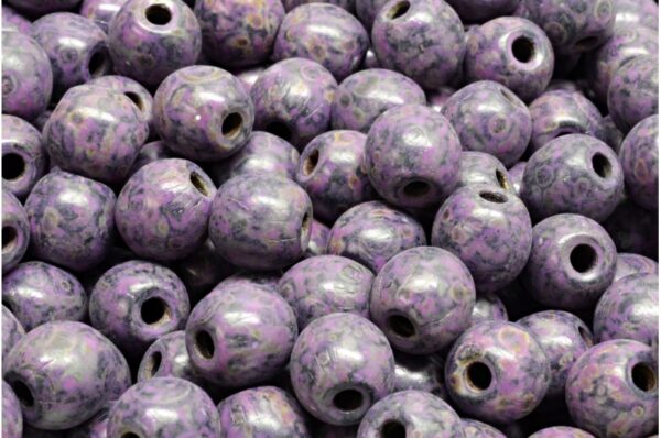 Round Druck Beads with BIG HOLE 2,0mm - Image 1