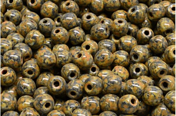 Round Druck Beads - Big Hole 1,5mm - Image 1