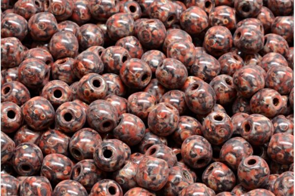 Round Druck Beads - Big Hole 1,5mm - Image 1