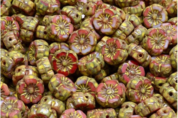 Hawaian Flower Beads 8x8mm - Image 1