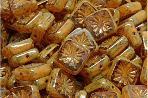 TCB Squared Kiwi Beads 10x10mm - Image 1