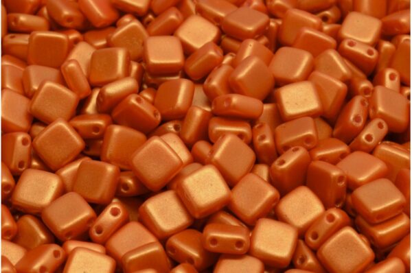2 Holes Pressed Tile Beads 6x6mm - Image 1