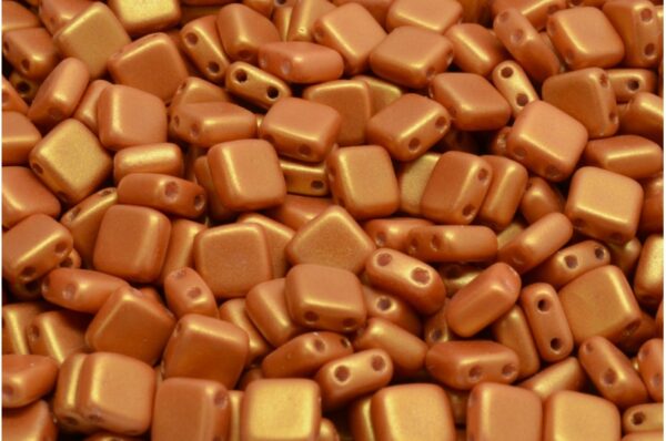 2 Holes Pressed Tile Beads 6x6mm - Image 1