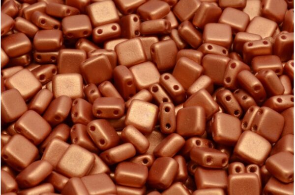 2 Holes Pressed Tile Beads 6x6mm - Image 1