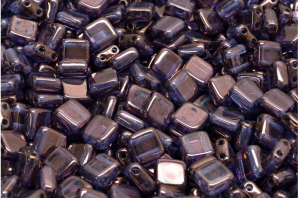 2 Holes Pressed Tile Beads 6x6mm - Image 1