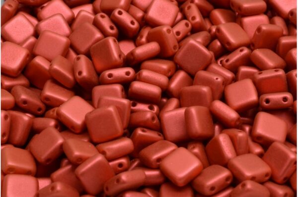 2 Holes Pressed Tile Beads 6x6mm - Image 1