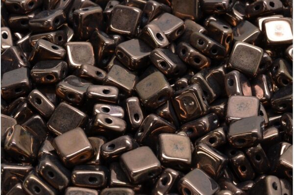 Flat Silky Beads - 2 Holes 6x6mm - Imagen 1