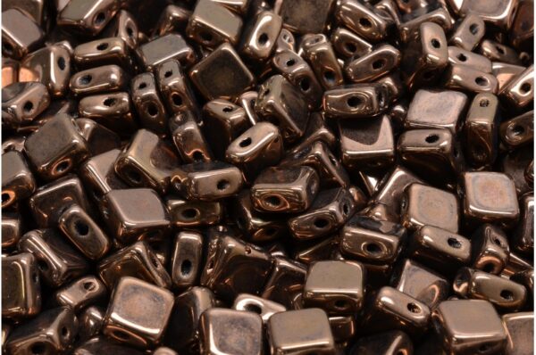 Flat Silky Beads - 2 Holes 6x6mm - Imagen 1