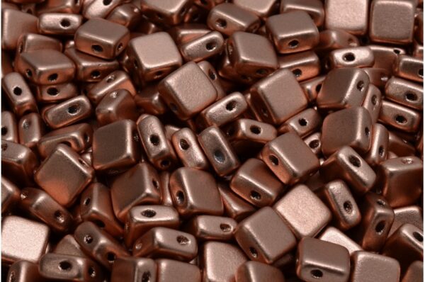 Flat Silky Beads - 2 Holes 6x6mm - Imagen 1