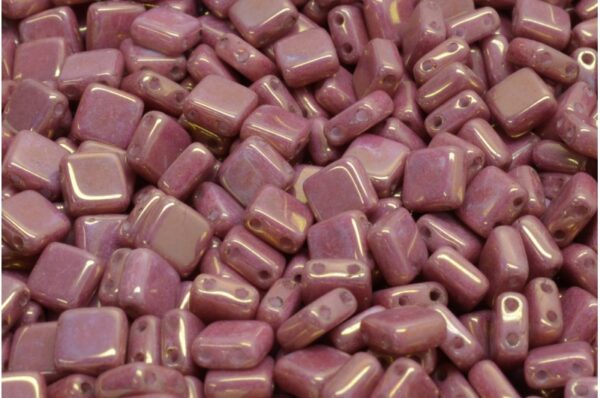 2 Holes Pressed Tile Beads 6x6mm - Image 1