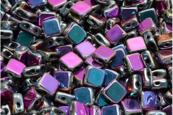 Flat Silky Beads - 2 Holes 6x6mm - Imagen 1