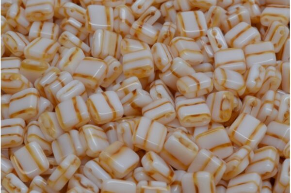 2 Holes Pressed Tile Beads 6x6mm - Image 1