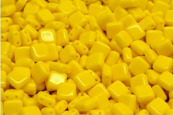 2 Holes Pressed Tile Beads 6x6mm - Image 1