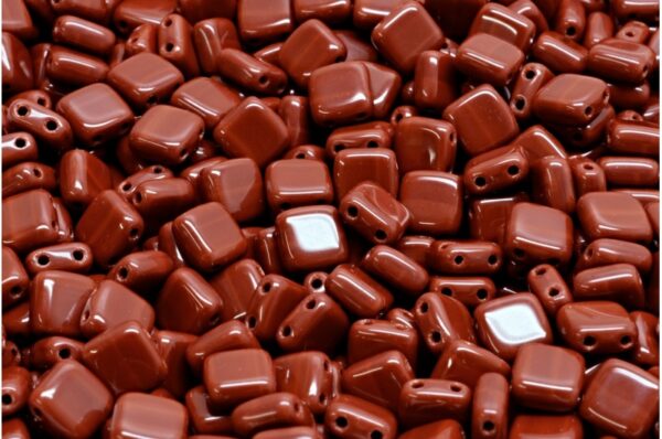 2 Holes Pressed Tile Beads 6x6mm - Image 1