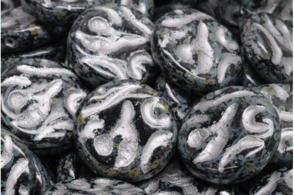 Flat Round Designed Beads 20x20mm - Image 1