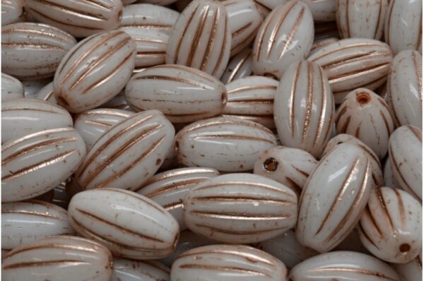 Olive Melon Beads 14x8mm - Image 1