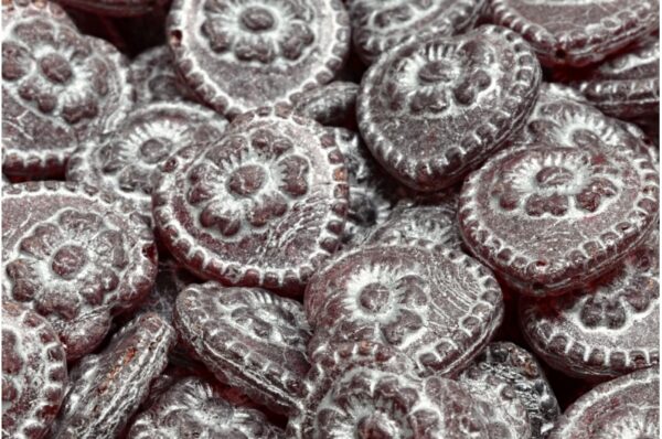Heart Beads With Rose 17x17mm - Image 1