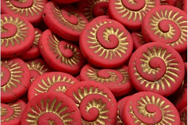 Fossil Shell Beads 18x18mm - Image 1