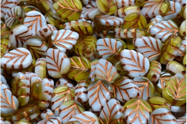 Mint Leaf Beads 10x8mm - Imagen 1