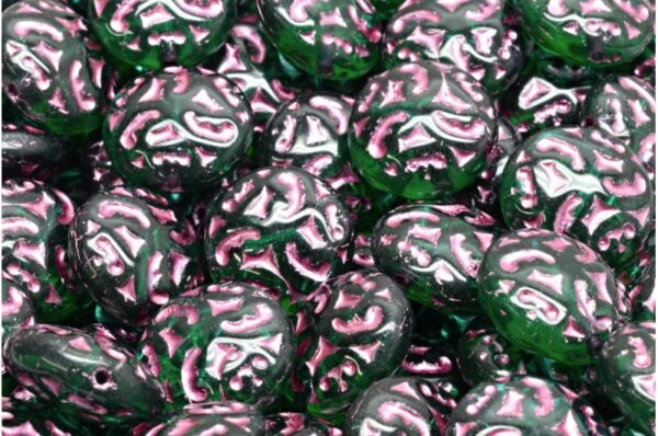 Lentil Beads with Ornaments 14mm - Image 1