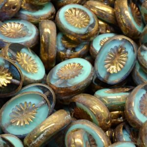 TCB Kiwi Beads 14x10mm