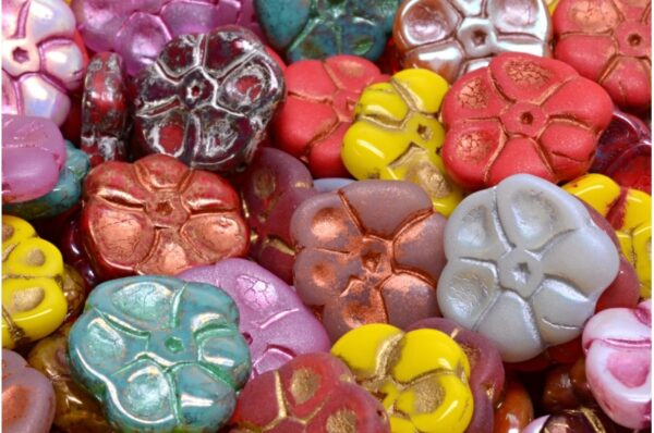 Primrose flower beads 15x15mm - Image 1