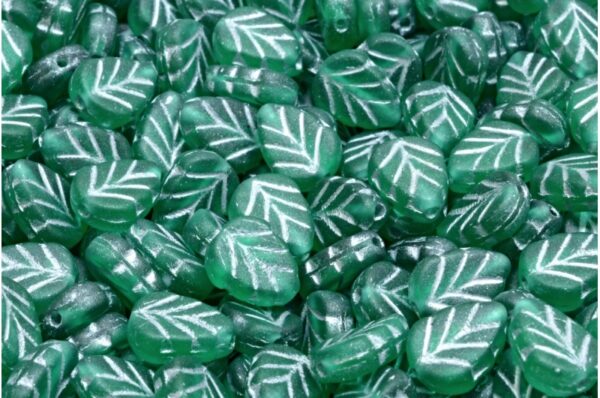 Mint Leaf Beads 10x8mm - Image 1