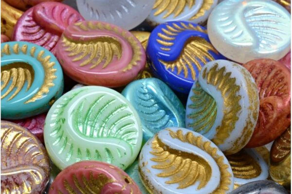 Fossil Coin Beads 19x19mm - Imagen 1
